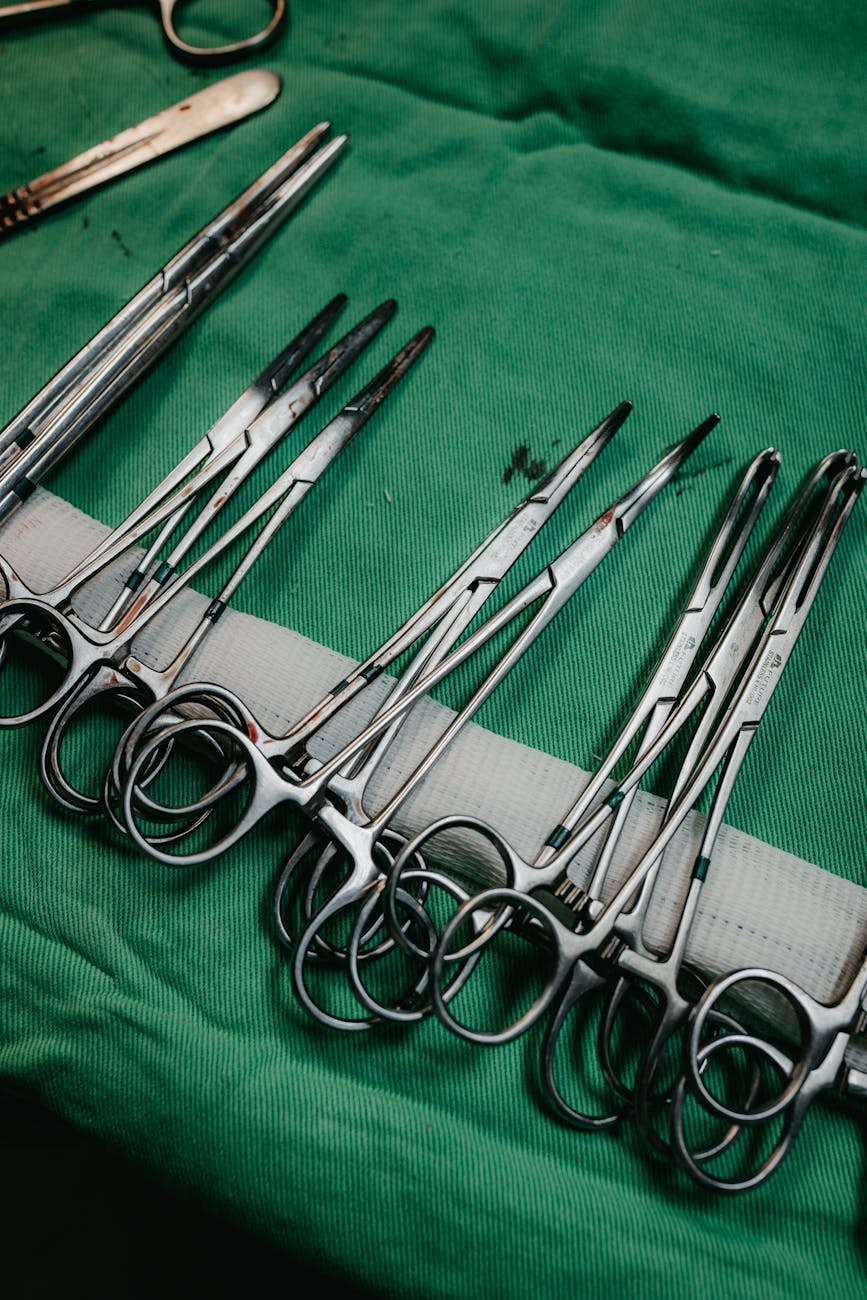 scissors in an operating room