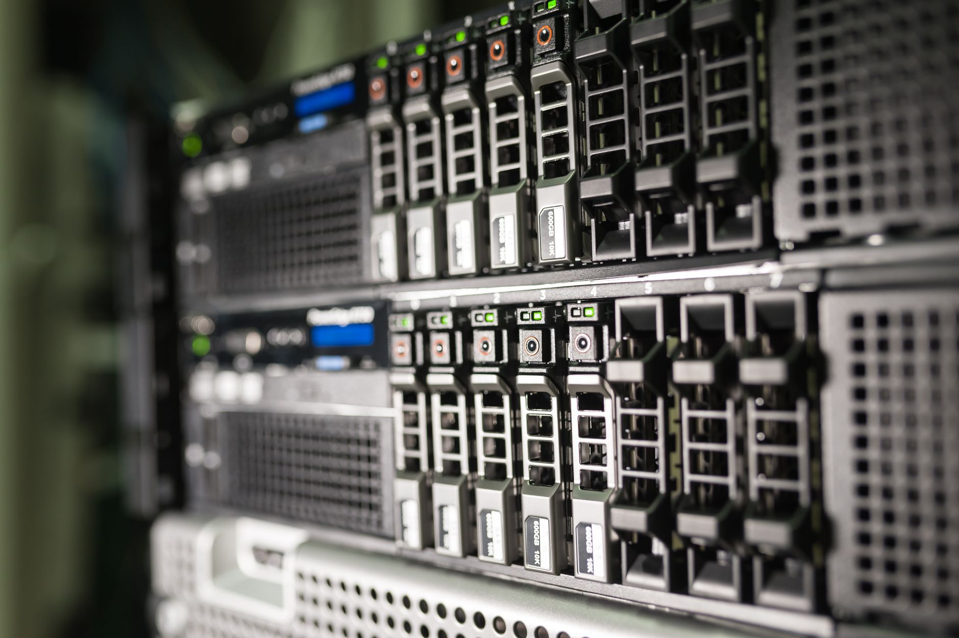 server rack in modern data center